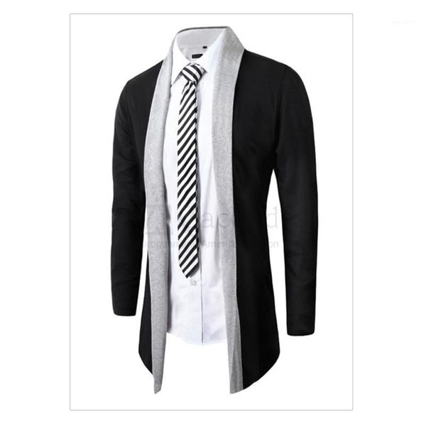 

men's jackets 2021 jacket men coat wool long sleeve slim lapel collar england fashion style men1, Black;brown
