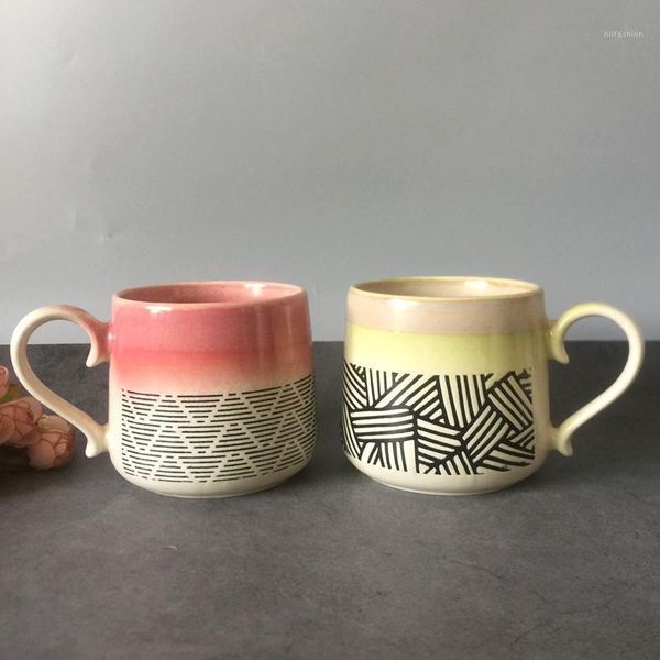 

hand painted coffee mug with spoon retro japanese simple creative ceramics espresso cups nordic coffee cup drinkware da60mkb1