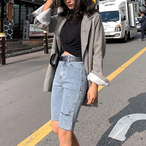 

jeans short pants slim denim elastic skinny jean shorts for women summer 2020 new arrival high waist korean streetwear shorts1, White;black