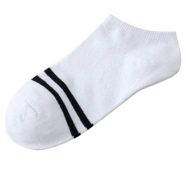 

stripe comfortable cotton sock slippers short ankle socks sports of breathable boys men patchwork boat striped socks, Black