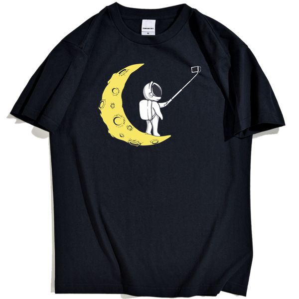 

standing on the moon taking selfie man individual design picture for man famous oversize man sport hooded sweatshirt hoodie t shirt
