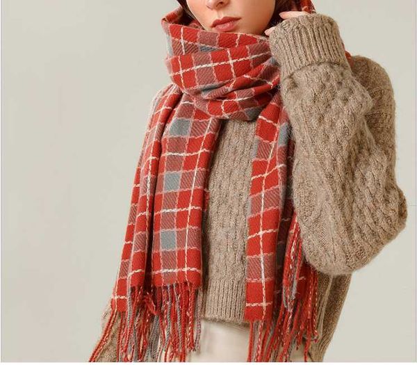 

scarves plaid scarf for women and japan autumn / winter 2021, Blue;gray