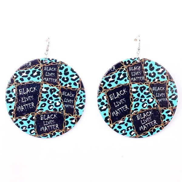 

dangle & chandelier 8cm fashion initial letter black lives matter earrings for women big statement circle drop large wooden 2021, Silver