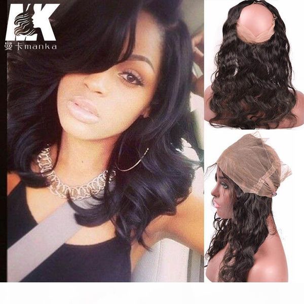 

360 lace frontal closure body wave lace closures with baby hair for women, Black;brown