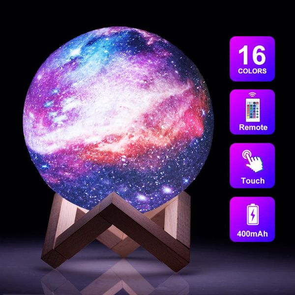 

3d moon lamp 16 colors space night light remote control lamp with stand galaxy for kids gifts