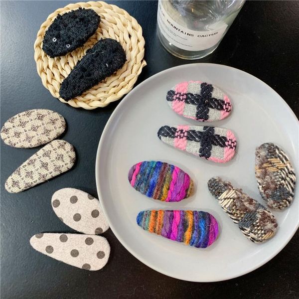 

baby hair clips women girls barrettes tweed kids side clip woolen hairpins winter hair accessories sweet children grips new, Slivery;white