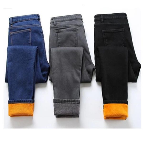 

2019 winter jeans woman velvet warm pencil pants ladies plus size thicken denim long trousers women jeans plus size, Blue
