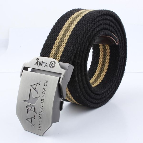 

ltoheyn 3.8cm zinc alloy buckle canvas belt outdoor climbing adventure outing training elastic canvas belt can be customized bbynji bdehome, Black;brown