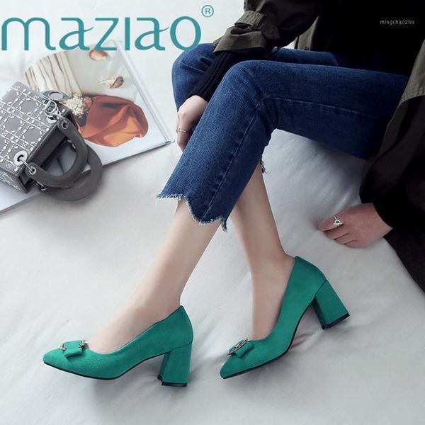 

dress shoes high heels mary jane flock women basic pumps med pointed toe shallow block heel ladies zapatos de mujer maziao1, Black