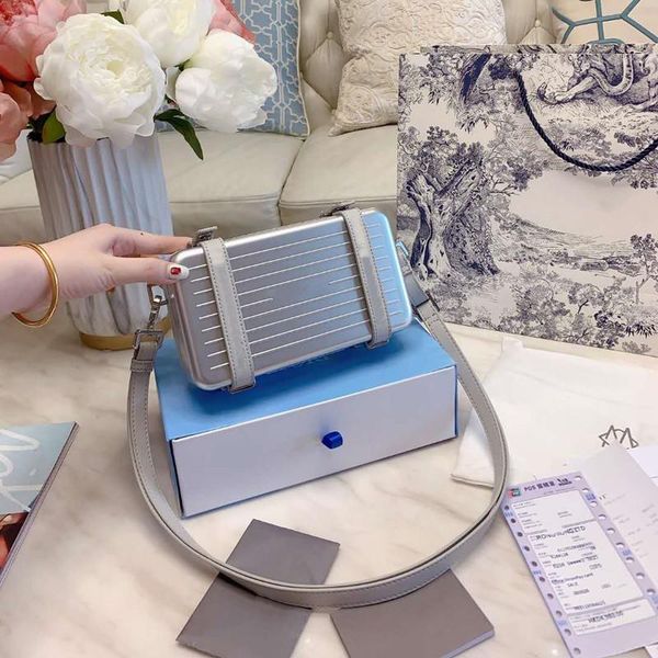 

designer crossbody bag shoulder bags travel luggage bag aluminum alloy material trunk fashion women clutch bag messenger bags with box