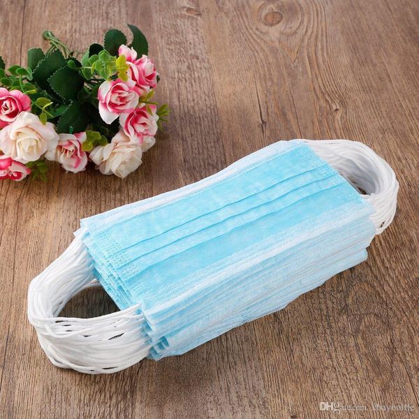 

disposable germ non-woven anti-dust dustproof masks three-layer protection mouth filter nose face masque mask with bag mbtvf