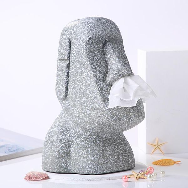 

tissue boxes & napkins easter island moai napkin holder decorative resin stone statue paper box table bust totem ornament tourism craft home