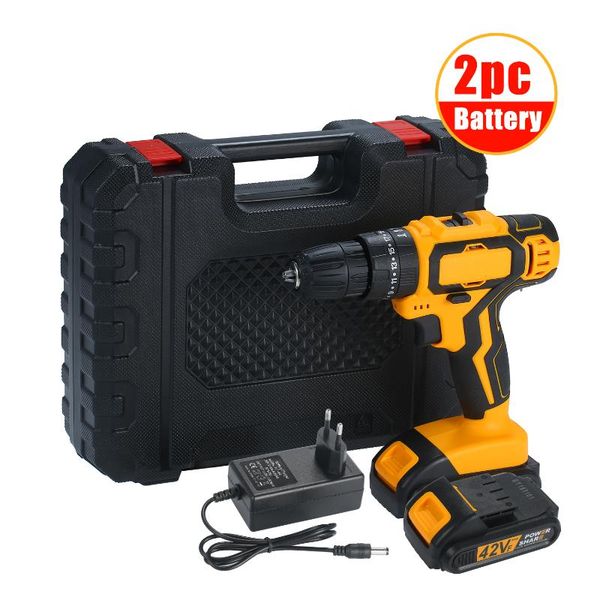 

21v cordless drill driver impact hammer drill 25+1clutch max 40nm torque variable speed with led for drilling walls bricks metal