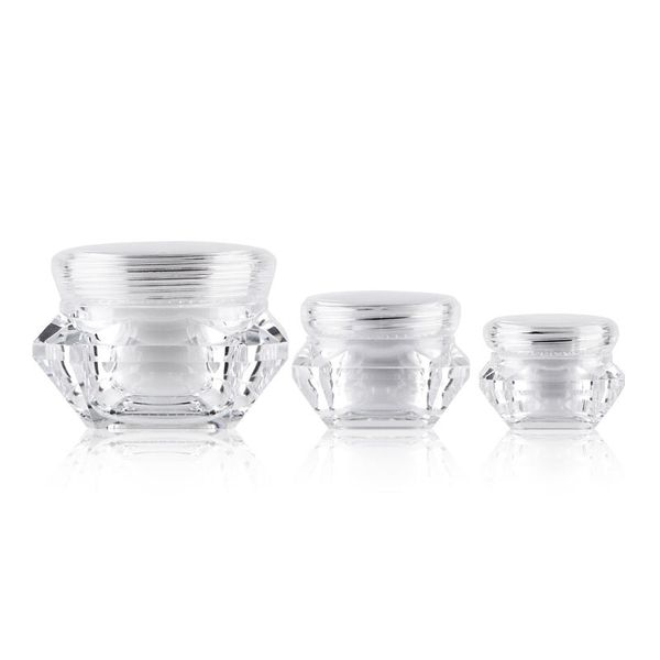 24 X 5 g 10 g 15 g contenitore cosmetico a forma di diamante, vaso per bottiglia di lusso per trucco vuoto, latta per display crema per la cura personale