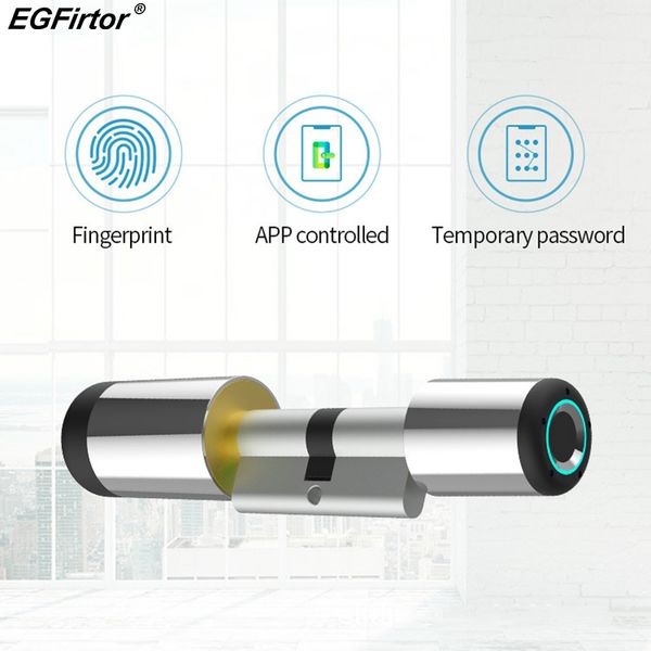 

smart wifi door lock electronic cylinder bluetooth app biometric fingerprint anti-theft lock bluetooth security lock