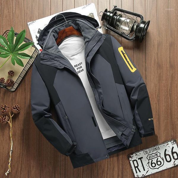 

new winter jacket men's fleece hiking tactical jackets men outdoor sports coat hoody warm windproof waterproof outerwear male1, Black
