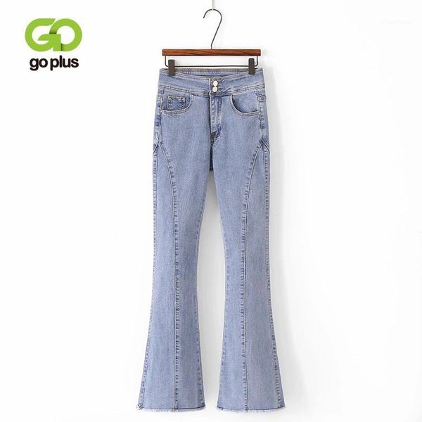 

goplus jeans woman vintage high waist jeans plus size flare pants pantalones vaqueros mujer femme spijkerbroeken dames c109511, Blue