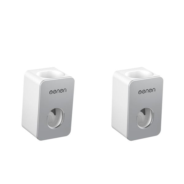 

2pcs bathroom automatic toothpaste squeezer dispenser wall-mounted gray