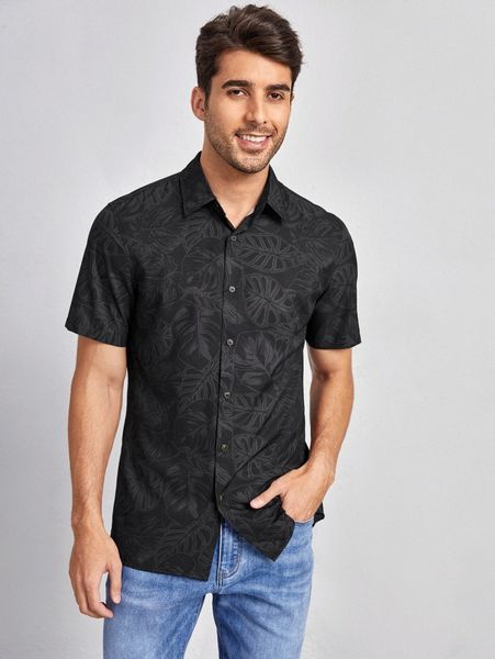 

men tropical print shirt r6lc#, White;black