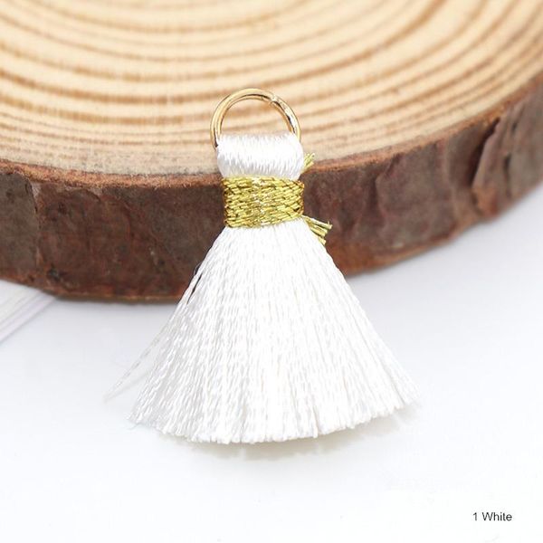 

50pcs gold silk ring crafts tassel trim woman earrings jewelry decor pendant diy bookmarks keychain hang fringe accessories h jlldla