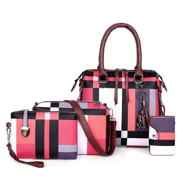 

new women's handbags 4 pcs/set composite bags handbag women shoulder bags female totes large capacity women's crossbody