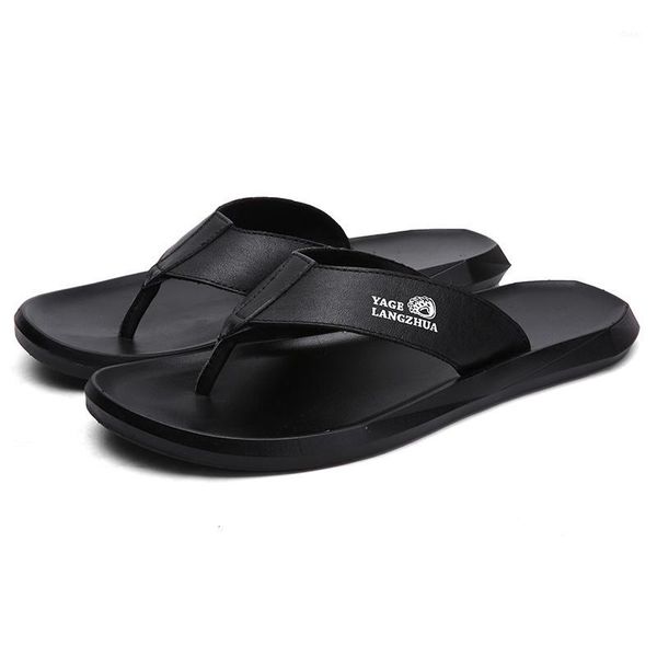 

masculina cuir de flip genuine homme heren masculino sandalet outdoor genuino work vietnam sandals-men casa beach roman verano1, Black