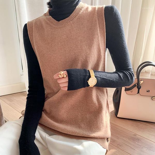 

women's vests smpevrg 100% wool series 19 spring merino sweater ladies pure round collar fashion button cashmere1, Black;white