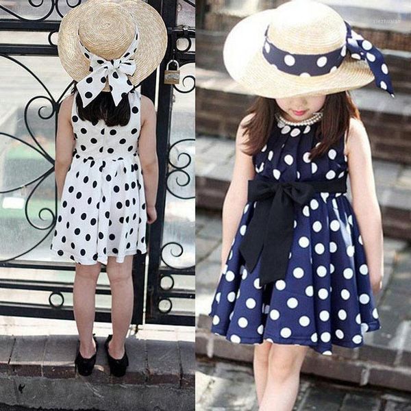 

girl's dresses summer baby girl dress cute kids toddlers print polka dots chiffon tunic bowknot sundress for girls chidren clothes1, Red;yellow