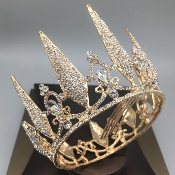 

2019 bridal headdress baroque golden atmosphere princess crown wedding dress with super fairy hair accessories, Silver