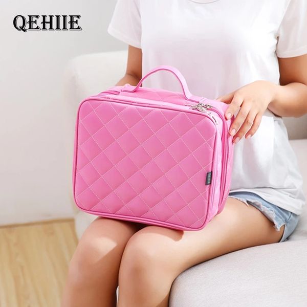 

beautician necessary double layer cosmetic bag box women beauty vanity make up tools organizer case travel toiletry wash storage t200106