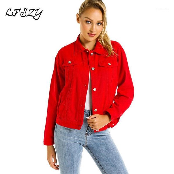 

women's denim jacket 2019 new modis red denim jacket women loose women's coats more sizes s- xl1, Black;brown