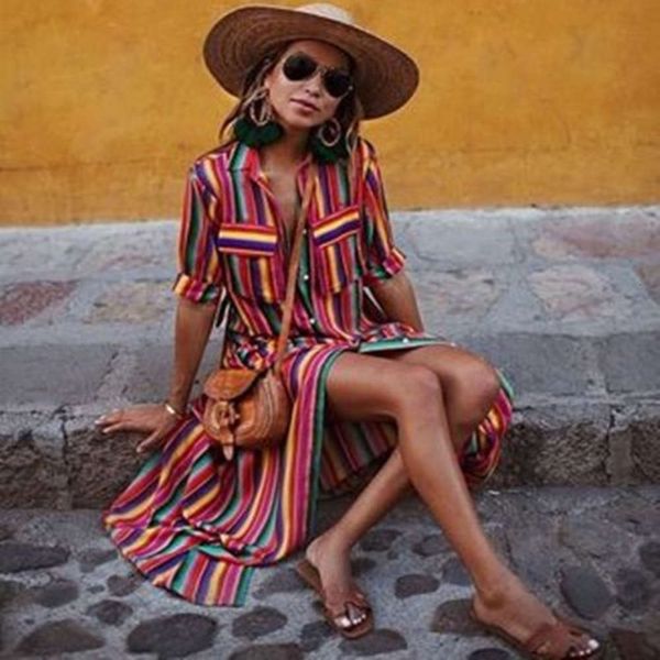 

color autumn red casual drs loose striped shirt bandage skirt 1836, Black;gray