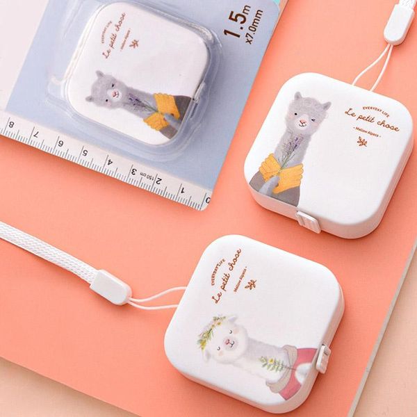 

1pcs tape measure cute cartoon leather mini tape measure school supplies metric units and imperial units1, Black
