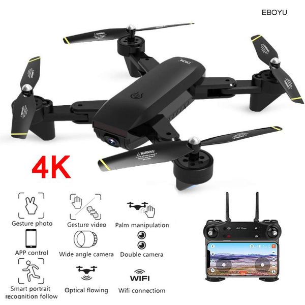 

drones eboyu sg700s rc drone 4k/1080p wide angle camera optical flow positioning wifi fpv altitude hold gesture control quadcopter
