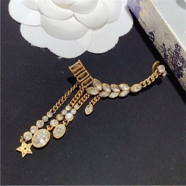 

design accessories red star with drill ear hanging material, Golden