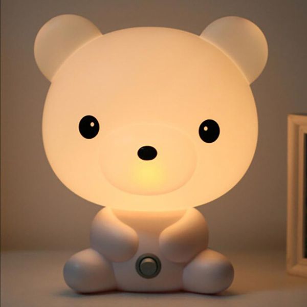 

eu/us plug cartoon animal reading table lamps panda dog plastic baby nursery bedroom decoration light gift for children