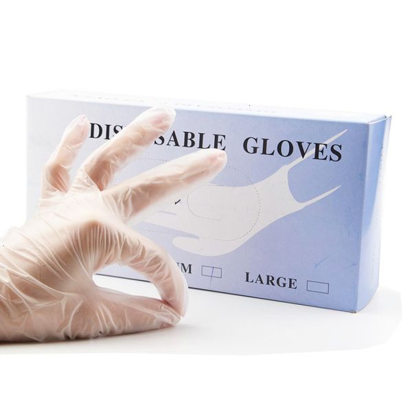 

beauty pvc transparent disposable rubber gloves latex tattoo salon manicure waterproof home massage special boxed