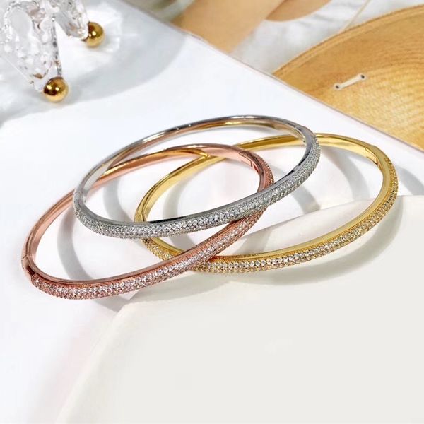 

designer fashion copper jewelry 3a cubic zirconia party bangle t200423, Black