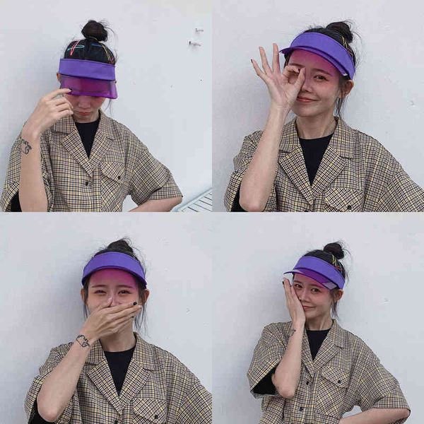 

ins empty hat pvc men women outdoor sport hat leopard summer visors cap for golf hiking tennis running sunscreen, Blue;gray