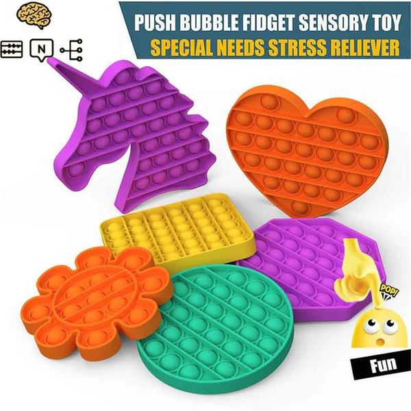 

us stock pop bubble sensory fidget toy autism special needs stress reliever silicone stress reliever toy squeeze sensory toy