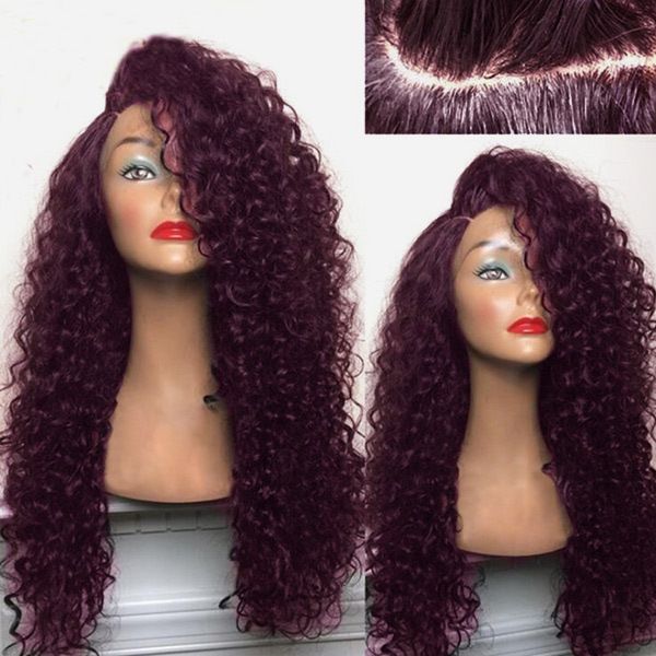 

2021 popular style african small curl side split wave winding tube hand curl long hair lady chemical fiber hair cover button subnet 65cm, Black