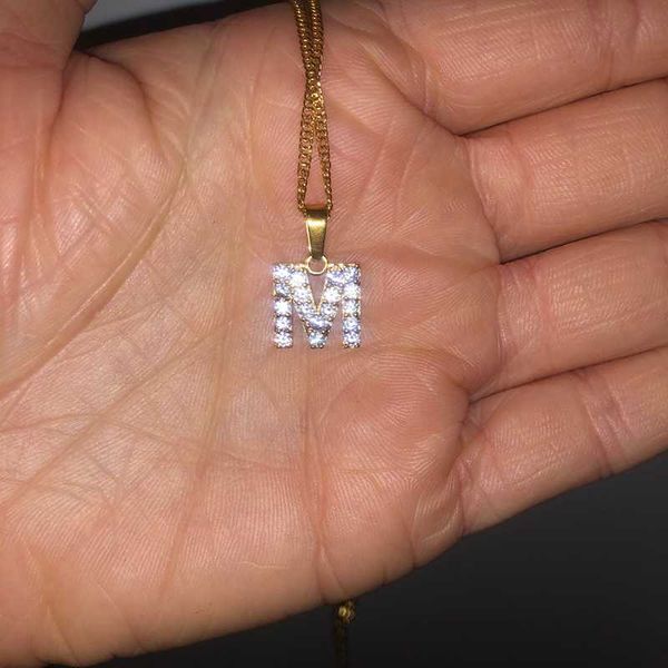 

tiny a-z initial letter necklace for women zircon stainless steel chain 26 alphabet choker pendant necklaces jewelry gifts femme, Silver