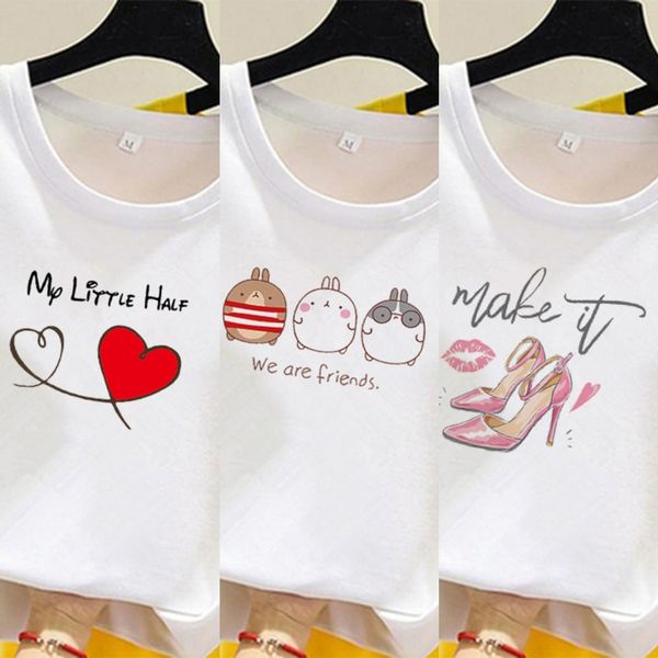 

x8njj summer new size 2020 women's korean style student wear versatile trendy short-sleeved coat t-shirt t-shirt women's loose lar, White