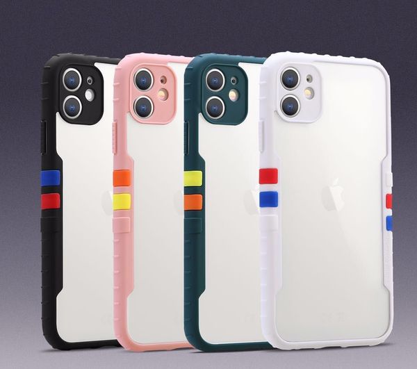 

camera protection colorful bumper air armor clear phone case for iphone 12 mini 11 pro xs max xr x 7 8 plus