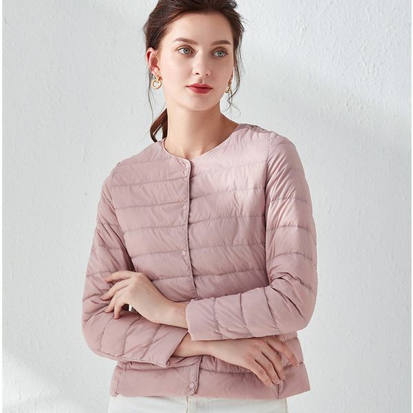 

2021 the new new women's winter down new jacket fashionable ladies lightweight short plus size around neck 3uyi, Black