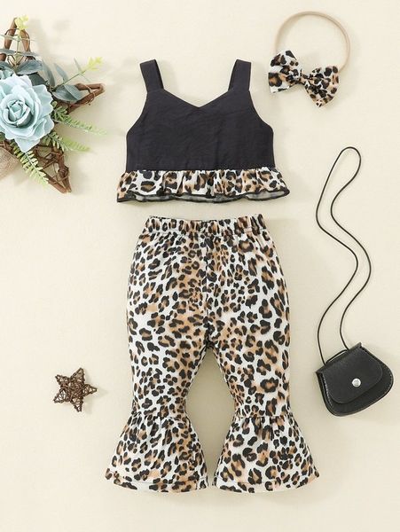 

baby ruffle hem & flare leg pants & headband she, White