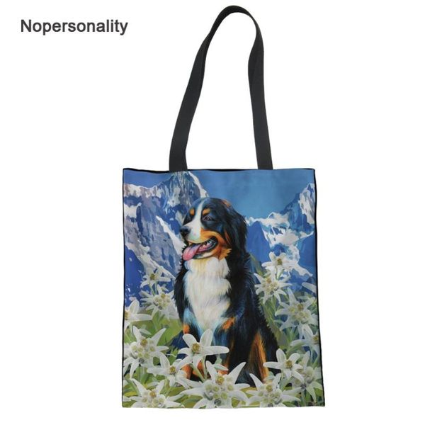 

nopersonality симпатичной цветочной швейцария бернского зенненхунд холст сумка для женщин складной женщины college girls плеча tote