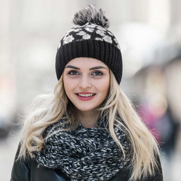 

beanie/skull caps winter knitted beanies hats women warm beanie skullies hat female knit letter bonnet outdoor riding sets, Blue;gray