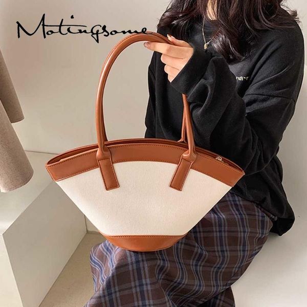 

new women shoulder totes luxury designer bags leather+fabric handbag and purses chic female underarm tote 2021 new