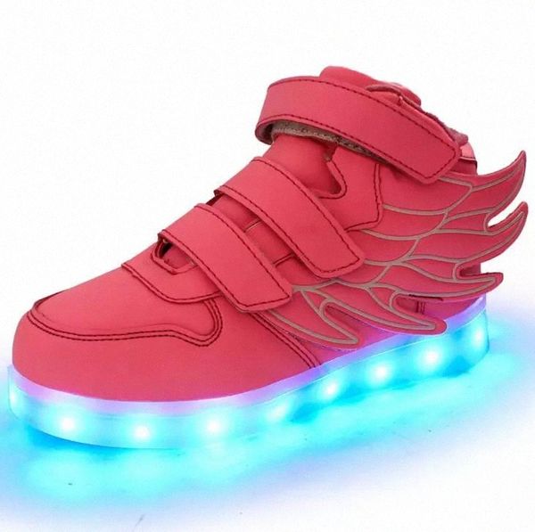 

2018 new usb size/ usb charging basket led children shoes with light up kids casual boys&girls luminous sneakers glowing shoe #522s